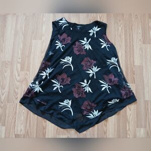 Alfani Women's Floral Sleeveless Black Top